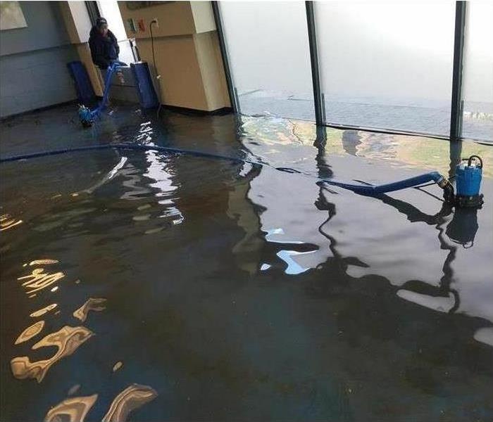 Water damage causes standing water.